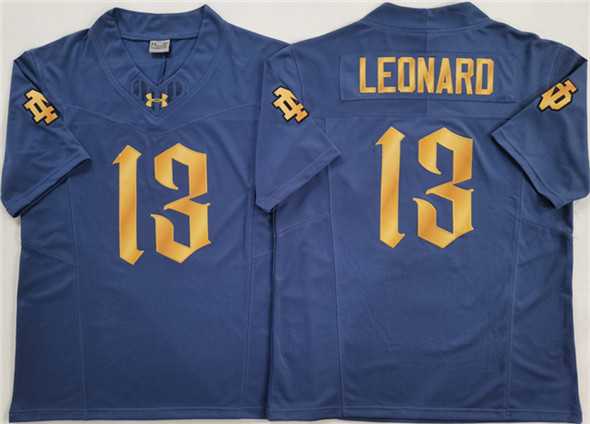 Mens Notre Dame Fighting Irish #13 Riley Leonard Navy Blue 2025 F.U.S.E. Limited Stitched Jersey